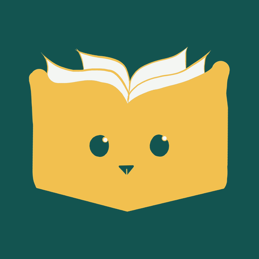 MyBookmark icon: a yellow owl-shaped book on a green background