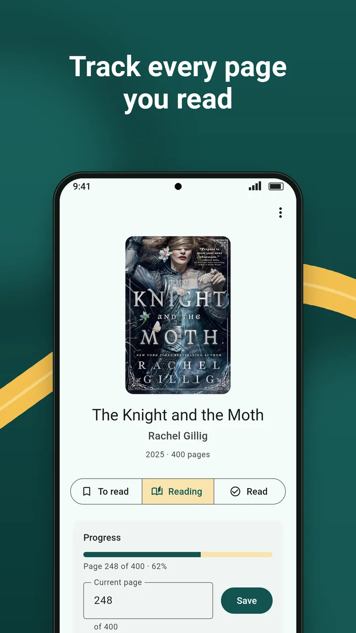 Track every page you read: the page of The Knight and the Moth, at page 248 of 400.